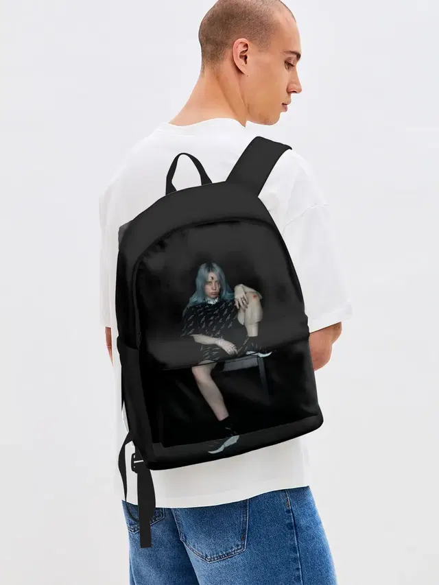 Джинсовый рюкзак с принтом «Billie Eilish»