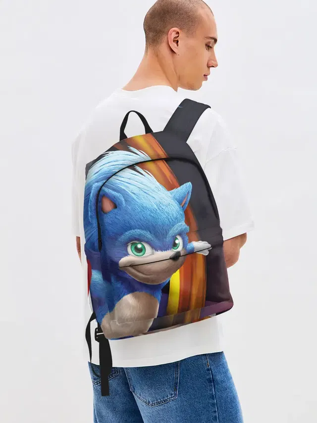 Джинсовый рюкзак с принтом «Разные фильмы — Sonic»