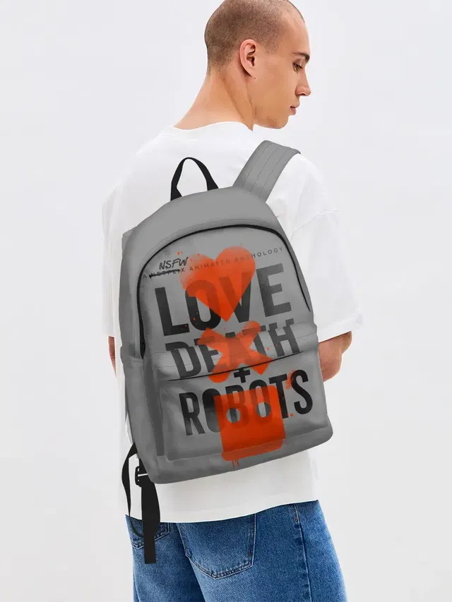 Джинсовый рюкзак с принтом «LoveD+R»