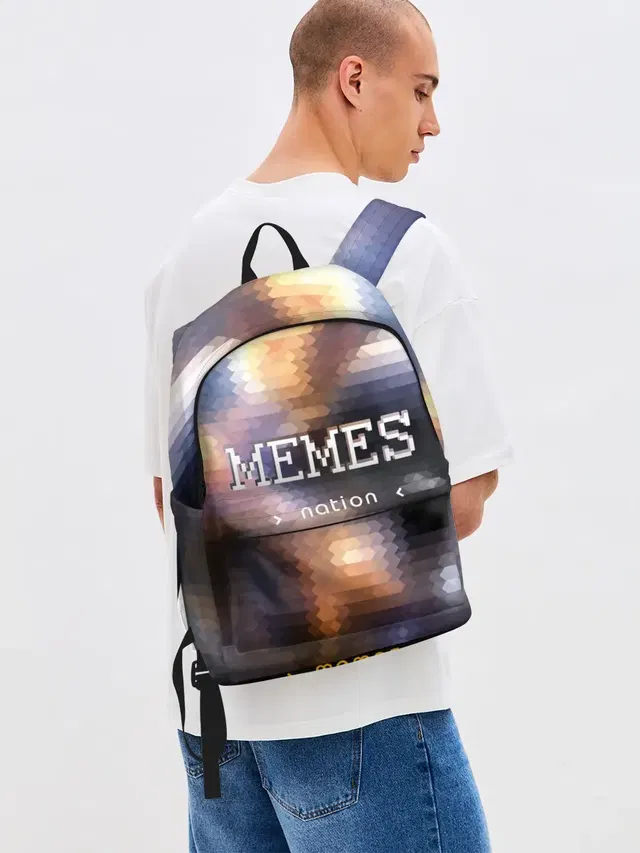 Джинсовый рюкзак с принтом «Memes Nation»