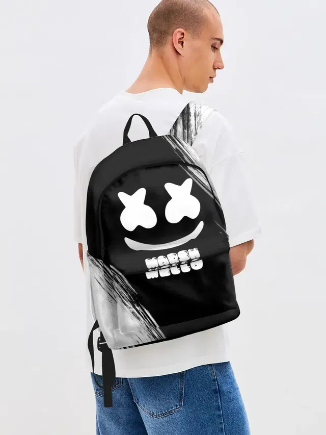 Джинсовый рюкзак с принтом «Marshmello 4»