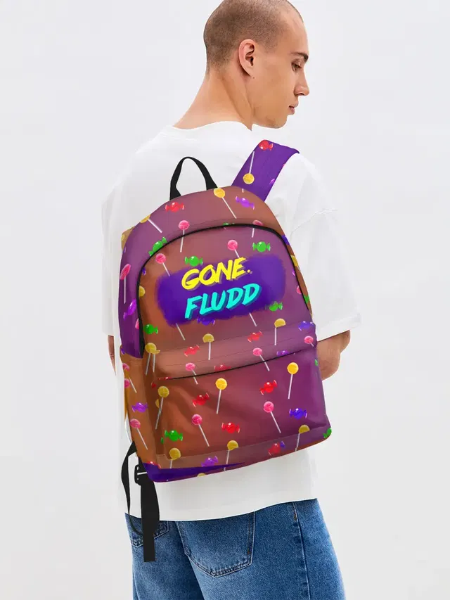 Джинсовый рюкзак с принтом «GONE.Fludd»