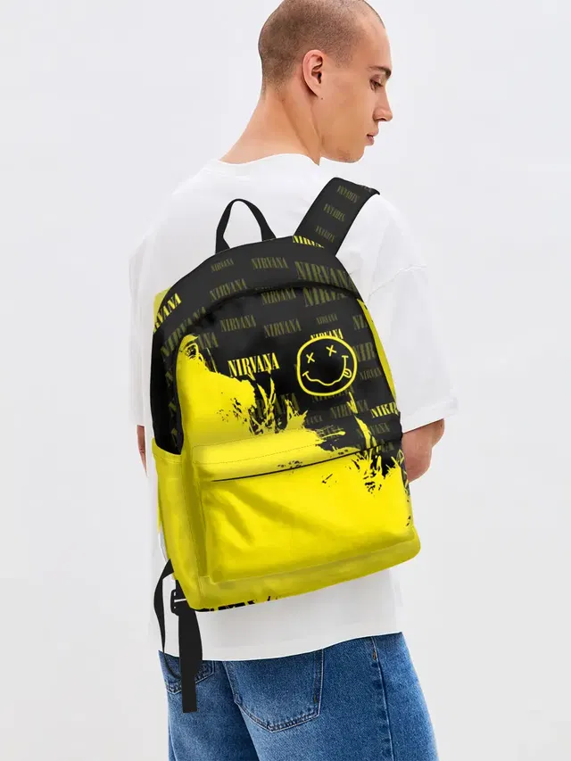 Джинсовый рюкзак с принтом «Smiley logo»
