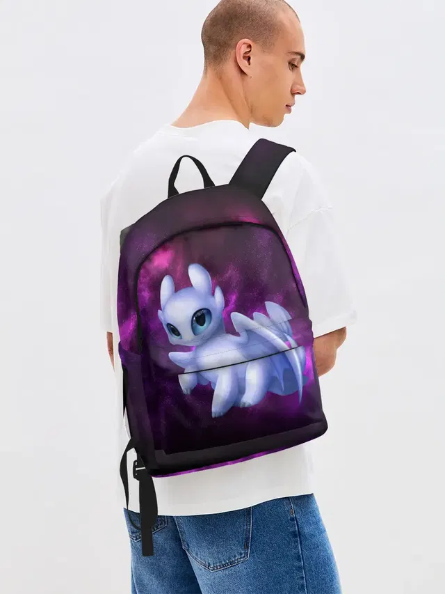 Джинсовый рюкзак с принтом «Как приручить дракона»