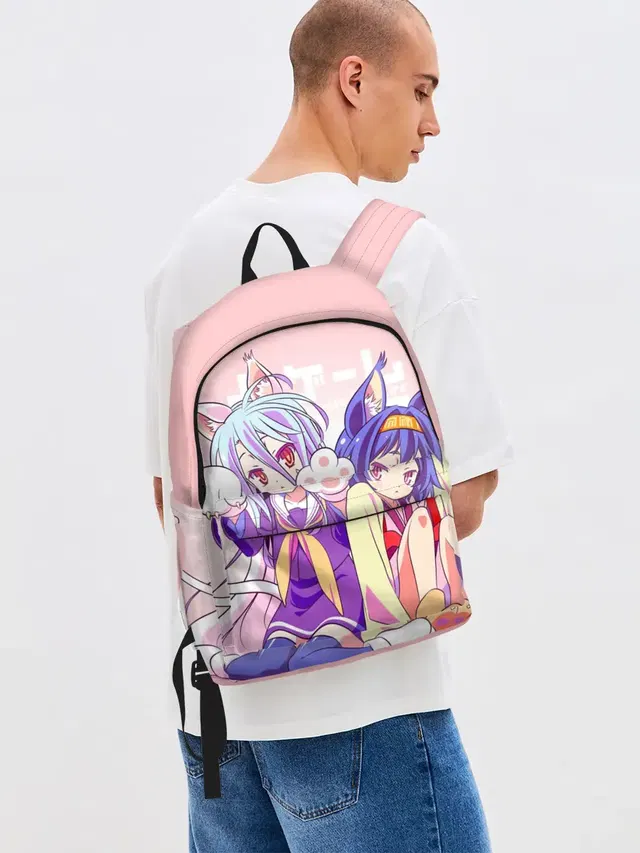Джинсовый рюкзак с принтом «No Game No Life — аниме ушки»