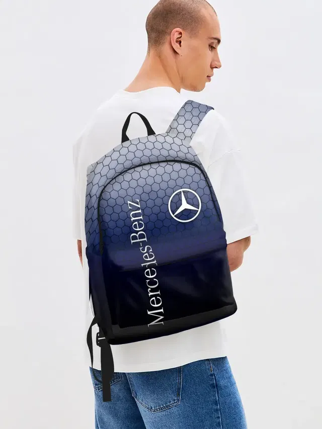 Джинсовый рюкзак с принтом «Merсedes — MERCEDES»