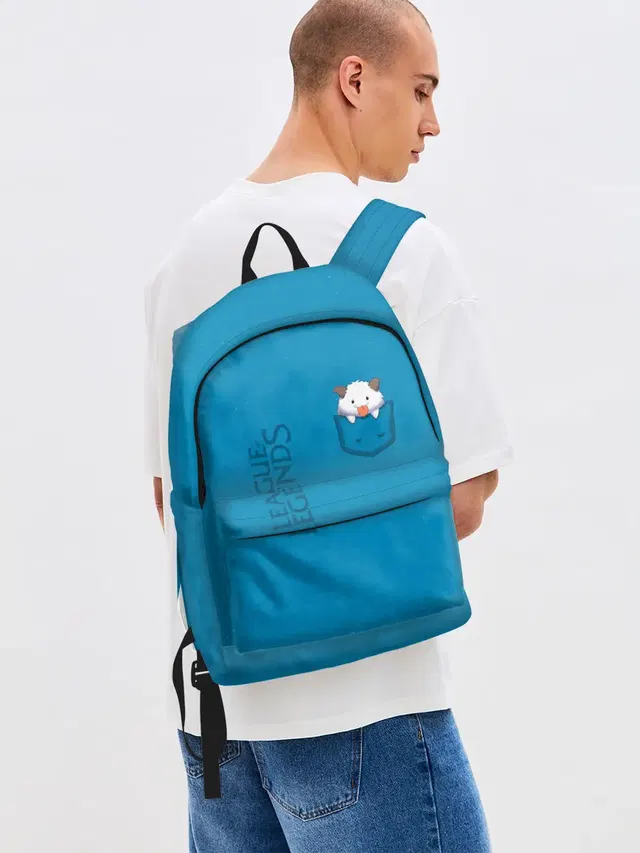 Джинсовый рюкзак с принтом «Poro Pocket Tee»