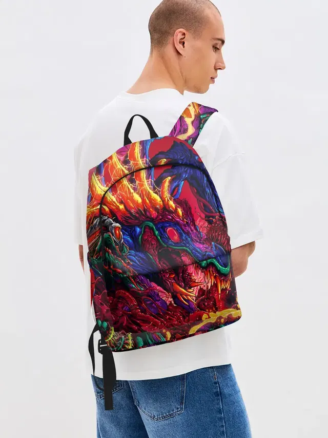 Джинсовый рюкзак с принтом «Beast — Hyper Beast»