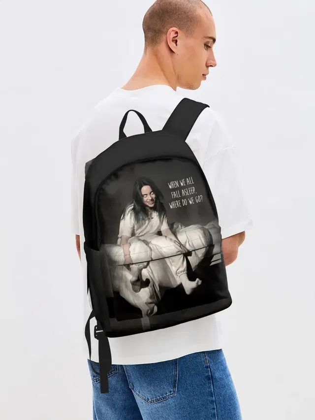Джинсовый рюкзак с принтом «Billie Eilish»