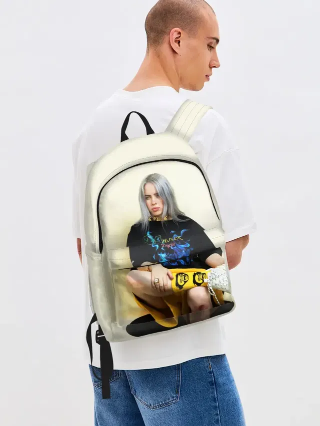 Джинсовый рюкзак с принтом «Billie Eilish»