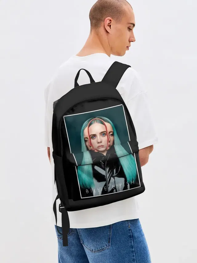 Джинсовый рюкзак с принтом «Billie Eilish»