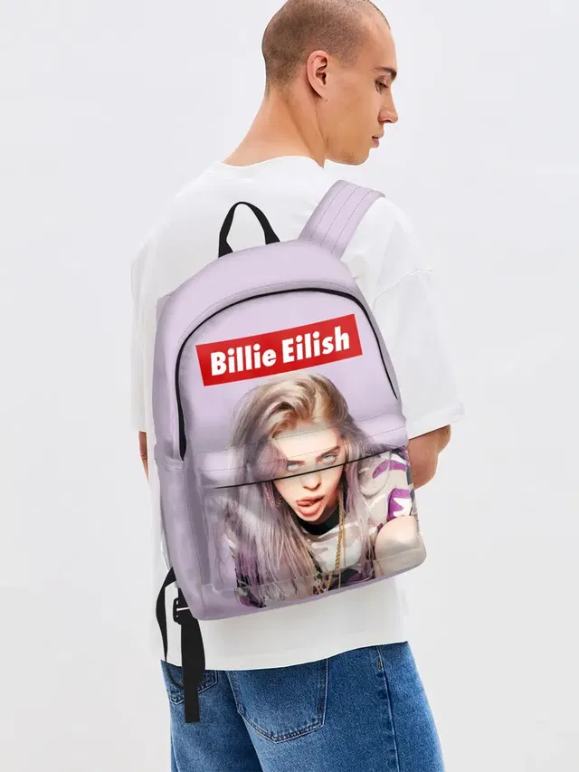 Джинсовый рюкзак с принтом «Billie Eilish»