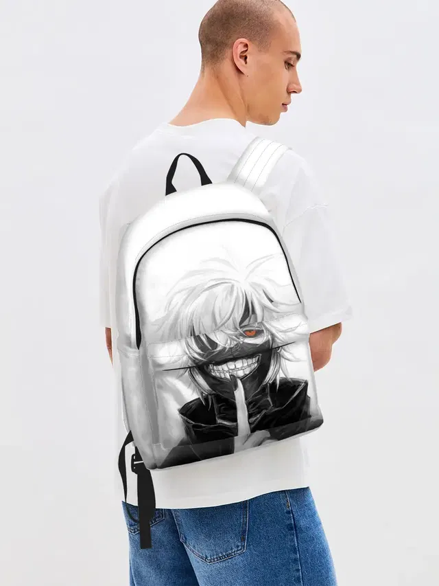 Джинсовый рюкзак с принтом «Kaneki Ken в анфас»