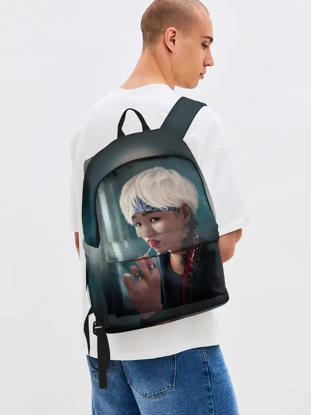 Джинсовый рюкзак с принтом «BTS — Suga»