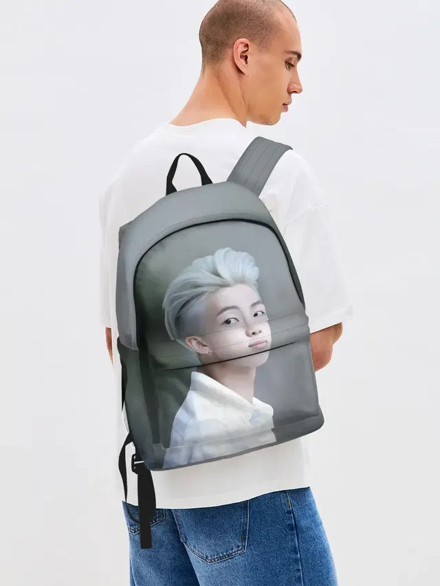 Джинсовый рюкзак с принтом «BTS»