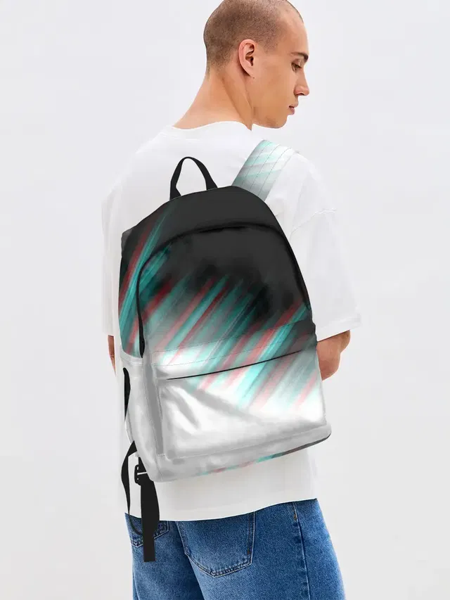 Джинсовый рюкзак с принтом «Glitch Stripes»