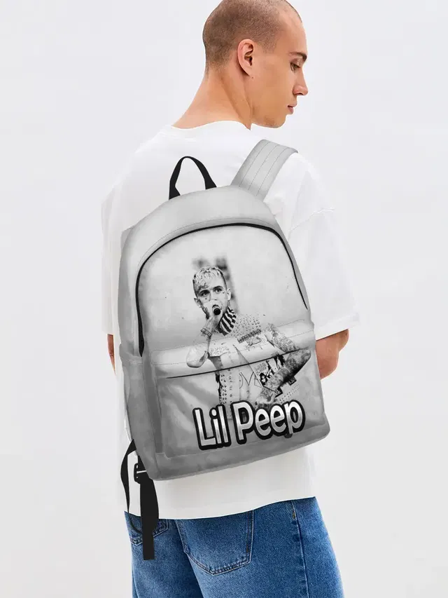 Джинсовый рюкзак с принтом «Lil Peep»