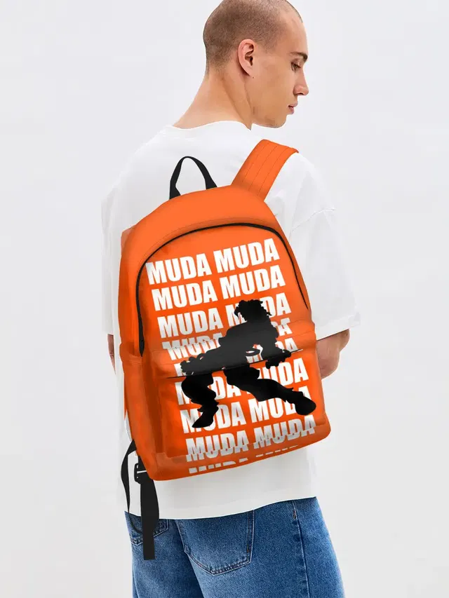 Джинсовый рюкзак с принтом «Muda Muda»