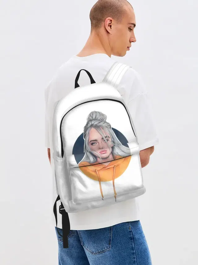 Джинсовый рюкзак с принтом «Billie Eilish — Billie Eilish art 1»