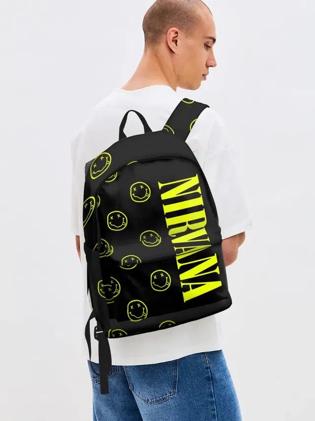 Джинсовый рюкзак с принтом «Nirvana 2»