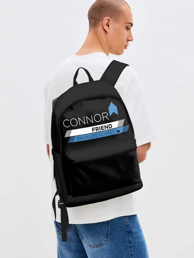 Джинсовый рюкзак с принтом «Detroit Become Human — CONNOR FRIEND»