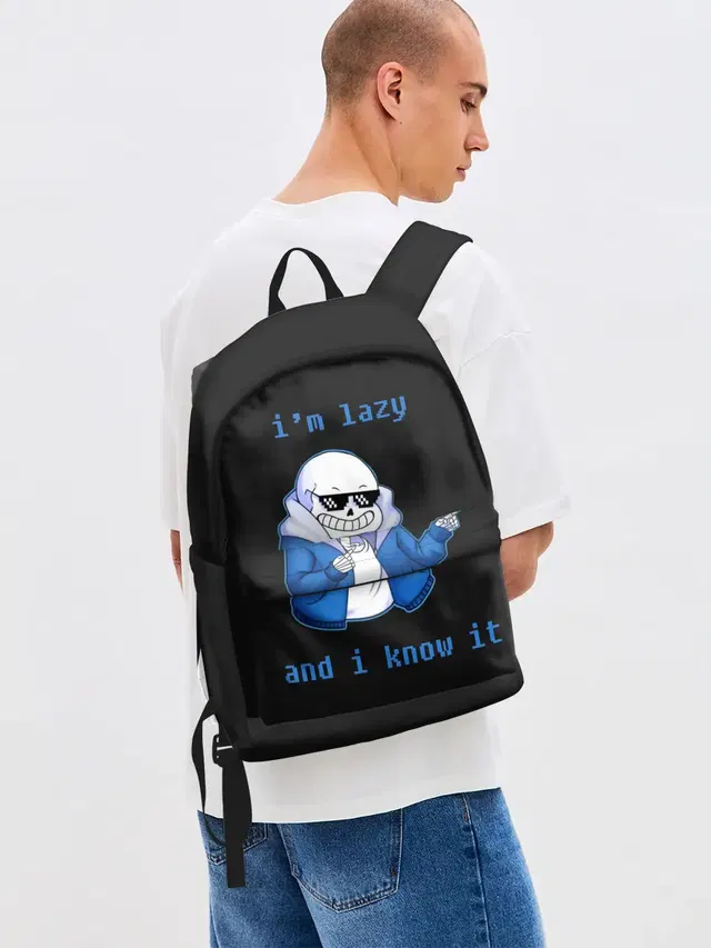 Джинсовый рюкзак с принтом «Deal With It Sunglasses»