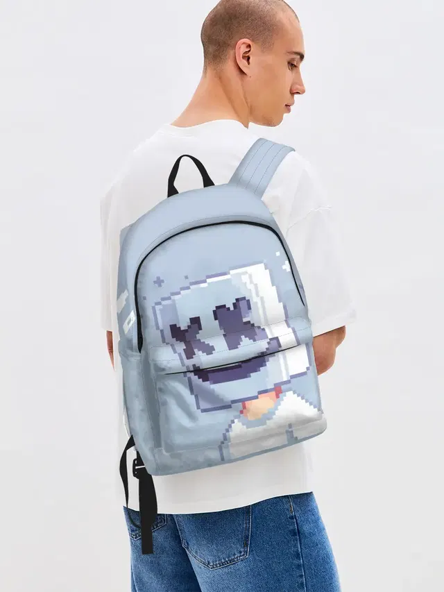 Джинсовый рюкзак с принтом «Marshmello Pixel»