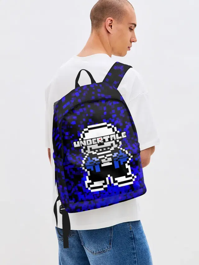 Джинсовый рюкзак с принтом «Pixel art»