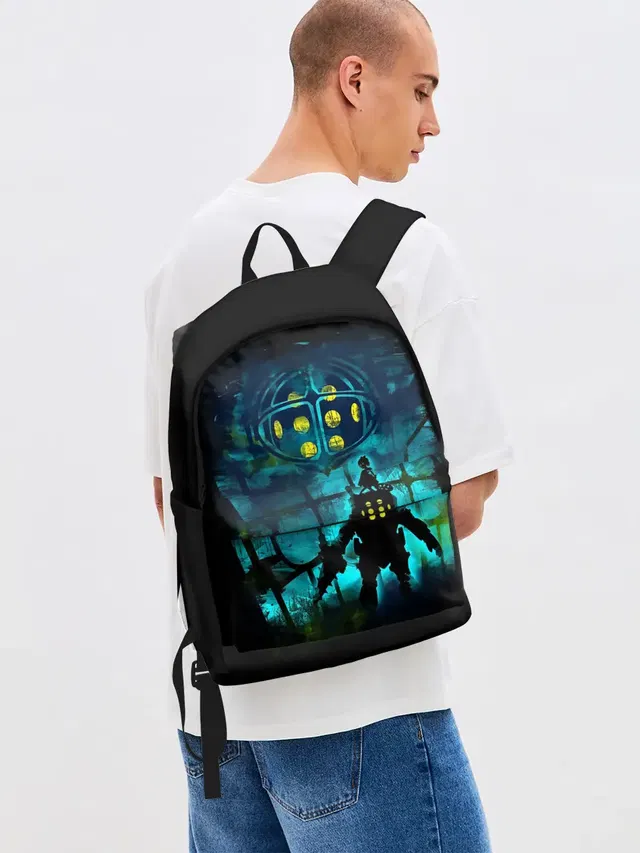 Джинсовый рюкзак с принтом «BioShock»