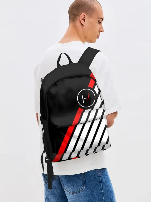 Джинсовый рюкзак с принтом «Stripes»