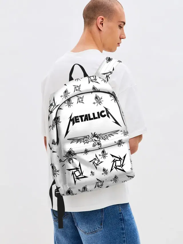 Джинсовый рюкзак с принтом «Metallica»