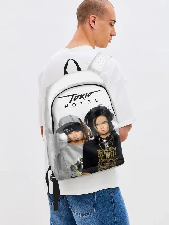 Джинсовый рюкзак с принтом «Разный рок — Tokio Hotel»