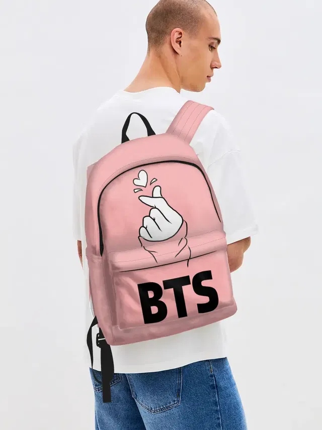 Джинсовый рюкзак с принтом «BTS — РЮКЗАК BTS»