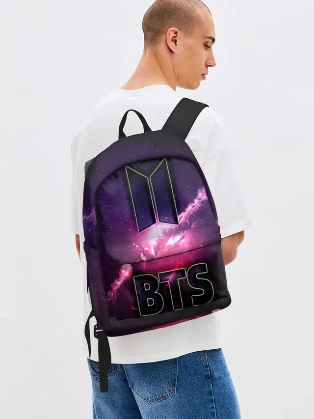 Джинсовый рюкзак с принтом «BTS — РЮКЗАК BTS»
