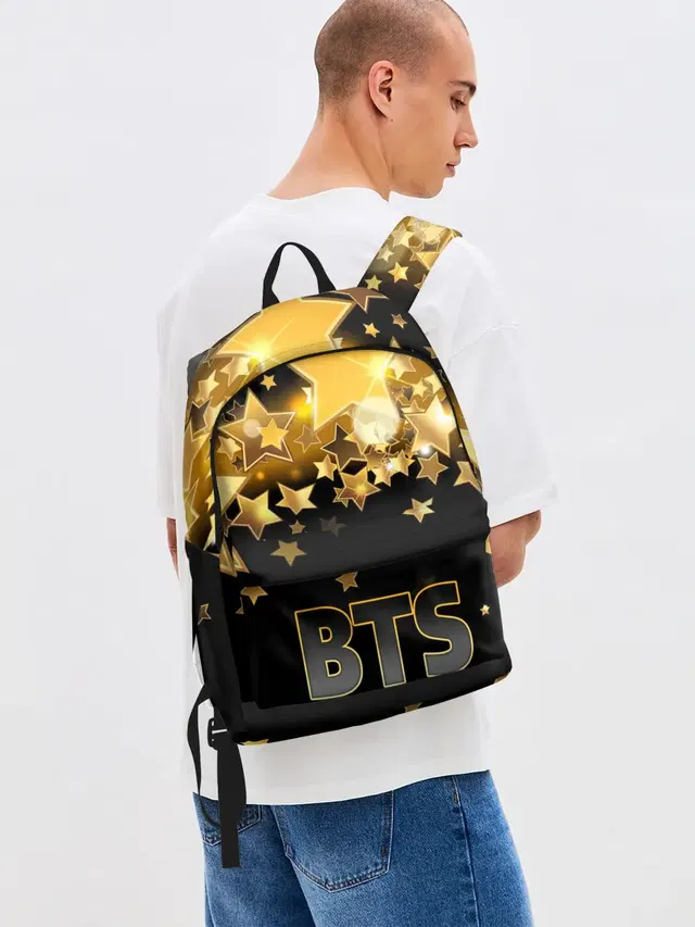 Джинсовый рюкзак с принтом «BTS — РЮКЗАК BTS»