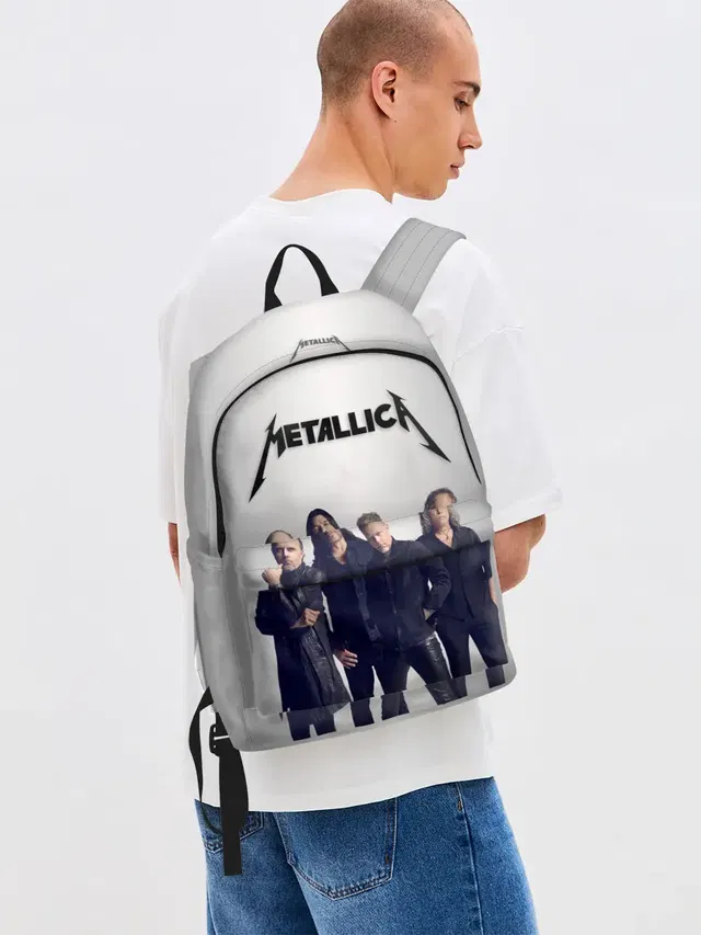 Джинсовый рюкзак с принтом «Metallica»