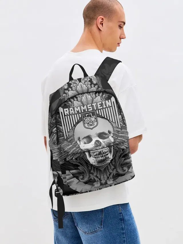 Джинсовый рюкзак с принтом «Skull»
