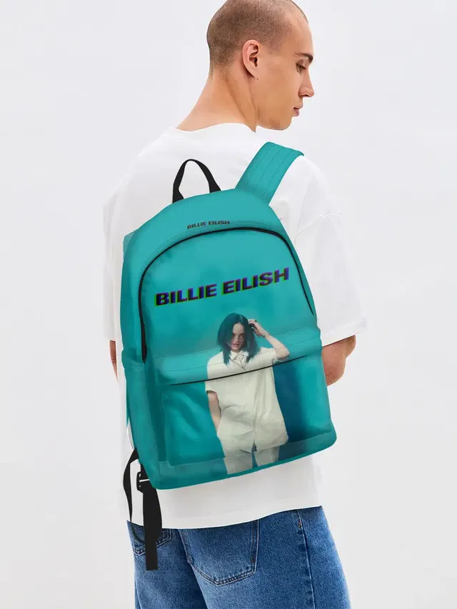 Джинсовый рюкзак с принтом «Billie Eilish»