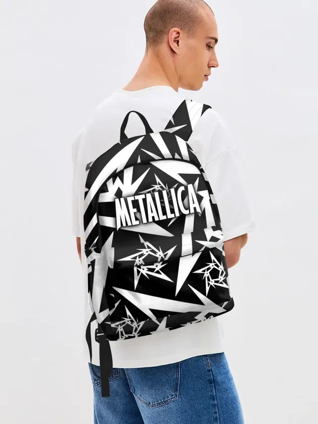 Джинсовый рюкзак с принтом «Metallica»