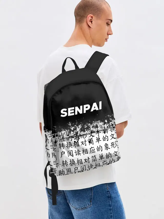 Джинсовый рюкзак с принтом «Typography»