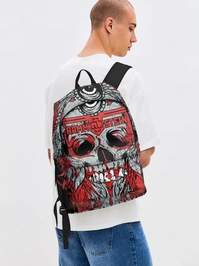 Джинсовый рюкзак с принтом «Skull»