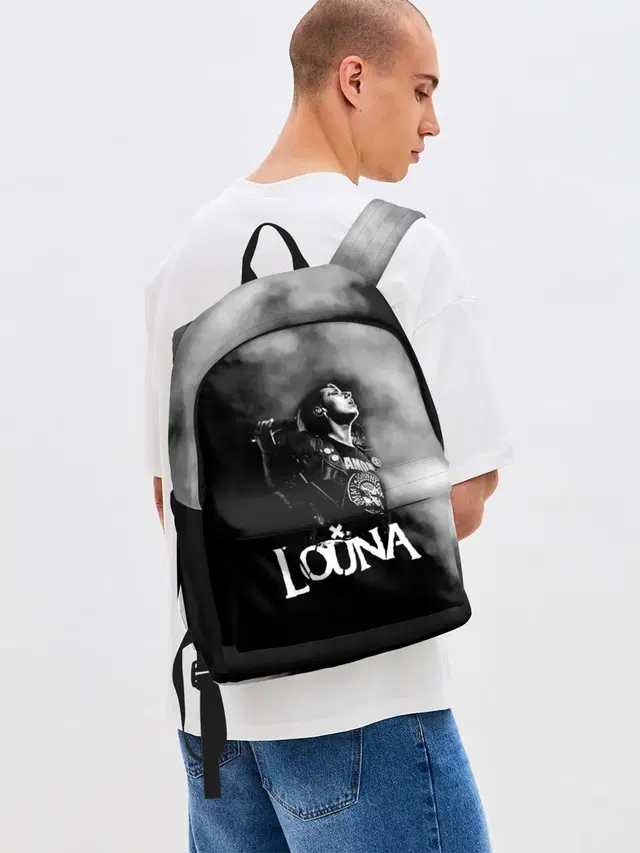 Джинсовый рюкзак с принтом «Louna»