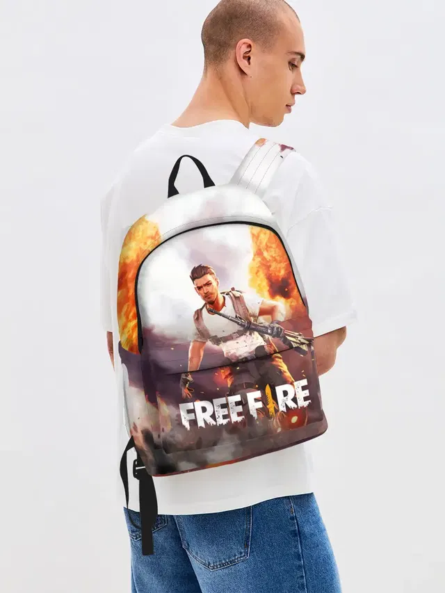 Джинсовый рюкзак с принтом «explosion — FREE FIRE»