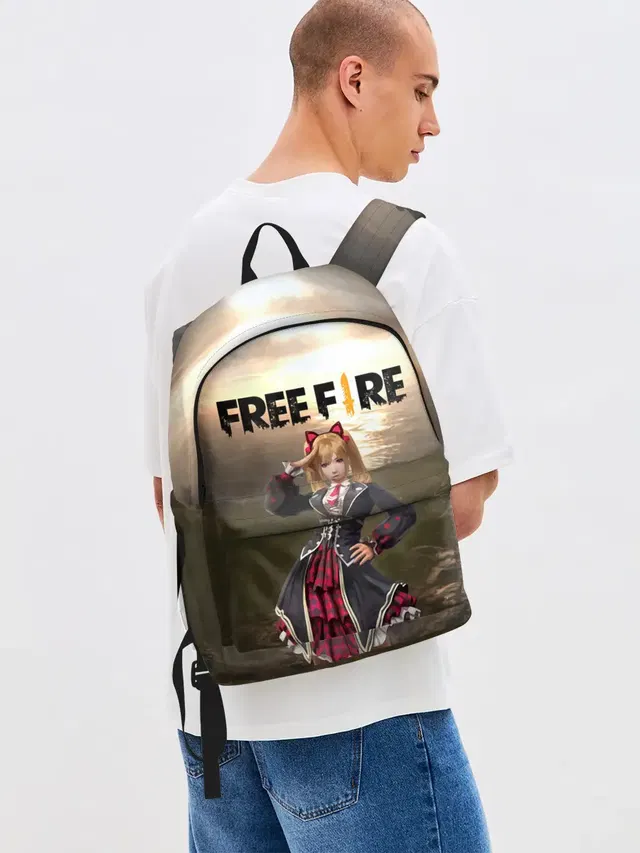 Джинсовый рюкзак с принтом «FREE FIRE - Caroline»