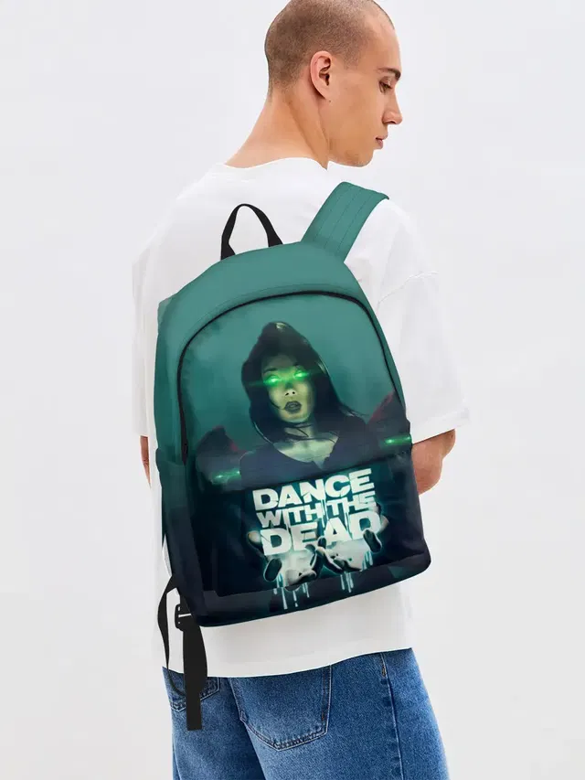 Джинсовый рюкзак с принтом «Разный рок — Dance With The Dead»