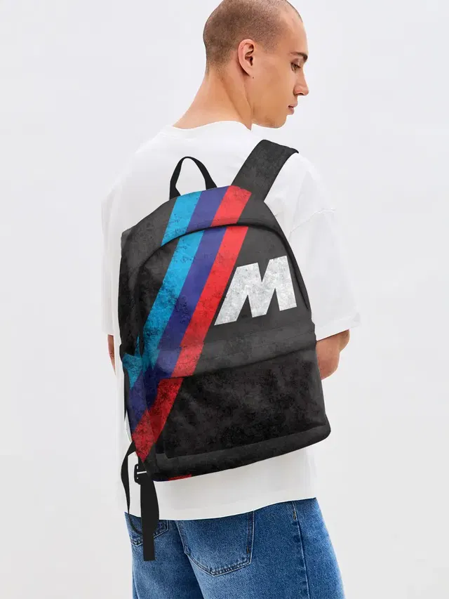 Джинсовый рюкзак с принтом «BMW»