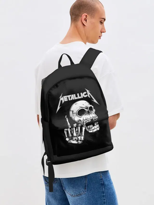 Джинсовый рюкзак с принтом «Metallica»