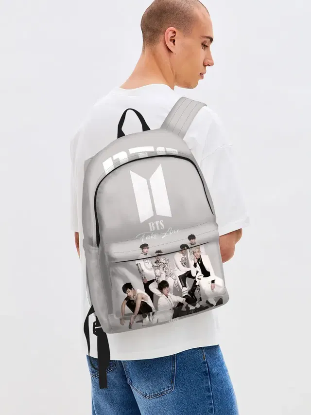Джинсовый рюкзак с принтом «BTS — BTS Take love»