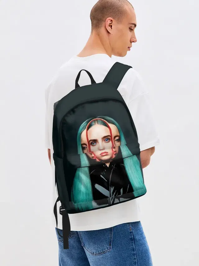 Джинсовый рюкзак с принтом «Billie Eilish»