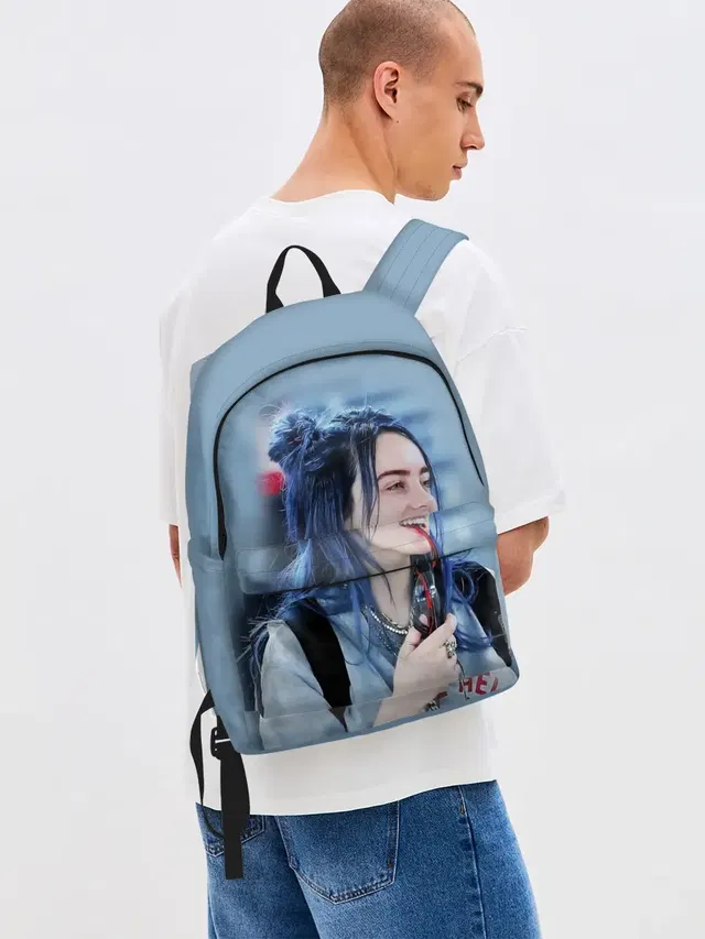 Джинсовый рюкзак с принтом «Billie Eilish»